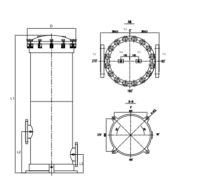 FRP cartridge filter housing 2