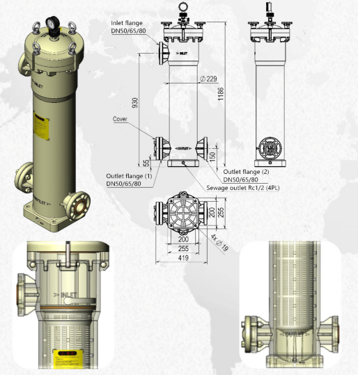 PVDF bag filter housing 1
