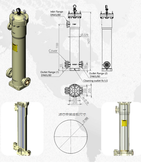 PVDF cartridge filter housing 1